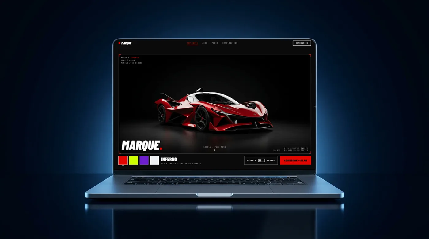 MARQUE on a laptop